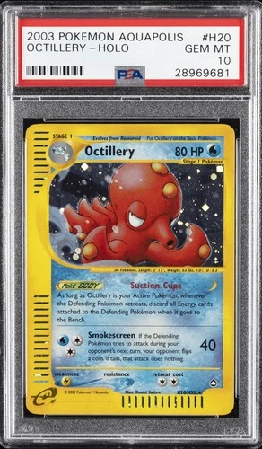 2003 POKEMON AQUAPOLIS #H20 OCTILLERY-HOLO PSA 10