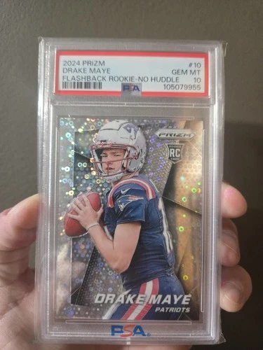 2024 Panini Prizm - Prizm Flashback Rookie Drake Maye #10 No Huddle Prizm (RC)