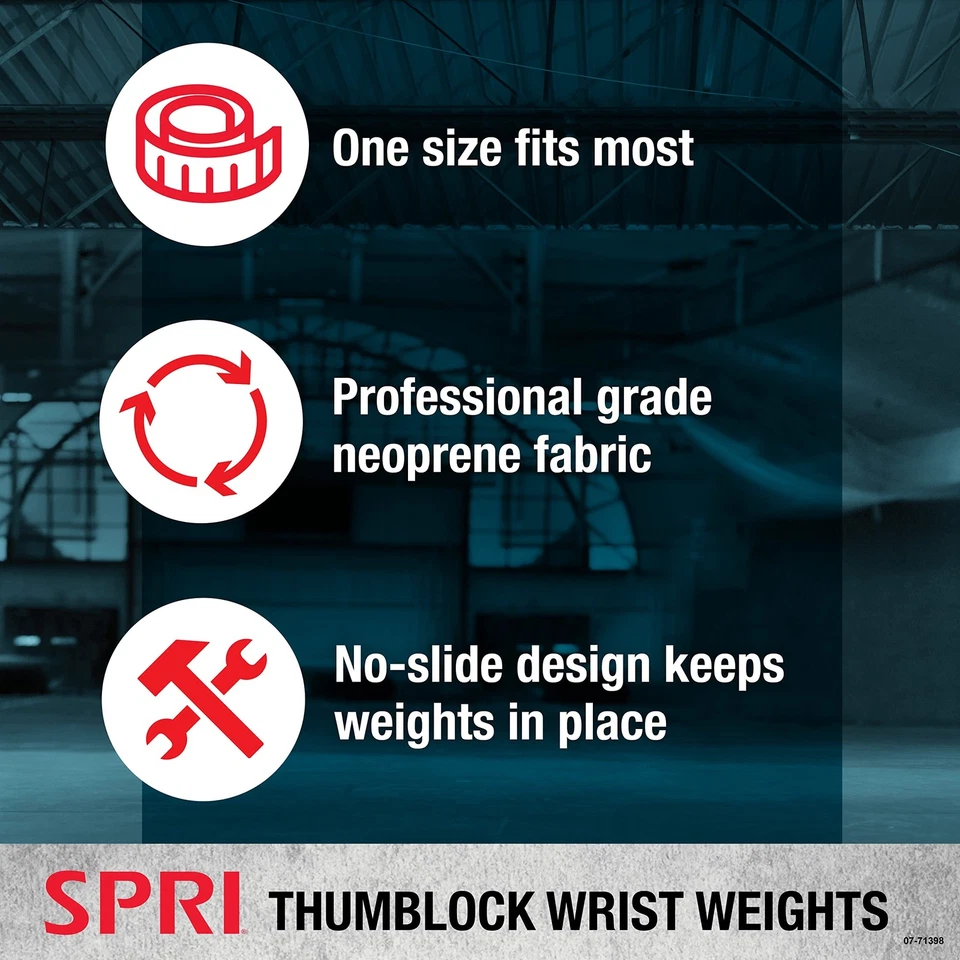 SPRI Wrist Weights Thumblock Arm Weights Set for Women & Men (Available in 2l... - Image 4 of 4
