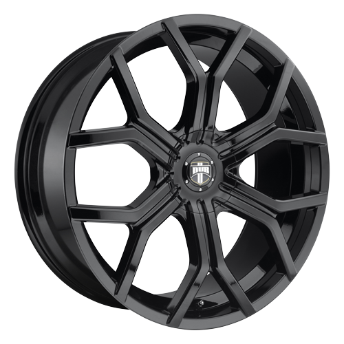 4- 22 Inch Gloss Black Wheels Rims DUB Royalty S208 22x9.5 6x5.5 Lug ...