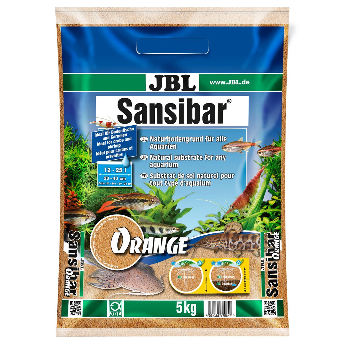 JBL Zanzíbar NARANJA 5 kg suelo suelo acuario bagre blindado acuario