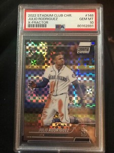 2022 Stadium Club Chrome Julio Rodriguez X-Fractor PSA GEM MT 10 #148