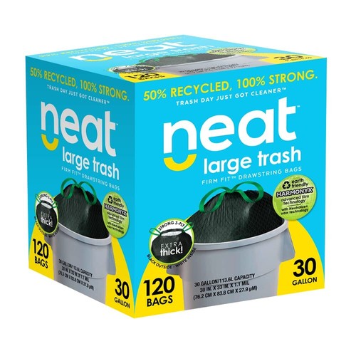 Neat Tall Kitchen 30 Gallon Drawstring Trash Bags - (MEGA 120 COUNT) - Triple... - Picture 2 of 7