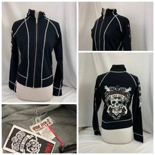 One Life 2 Live Jacket S Black Full Zip Cotton Poly Stretch Nwt Ygi N1-183cg