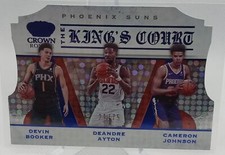 2019-20 Panini Crown Royale Johnson Ayton Devin Booker The Kings Court Blue #/75