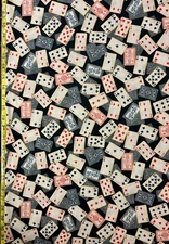 Playing Cards Michael Miller Fabric gambling casino dice DC11548