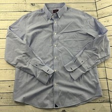 UnTuckit Slim Fit Wrinkle Free Long Sleeve Button Front Shirt Men's XL Blue