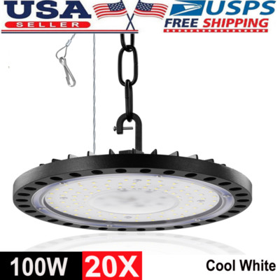 20 Pack 100W UFO Led High Bay Light Factory Warehouse Commercial Led Shop Lights