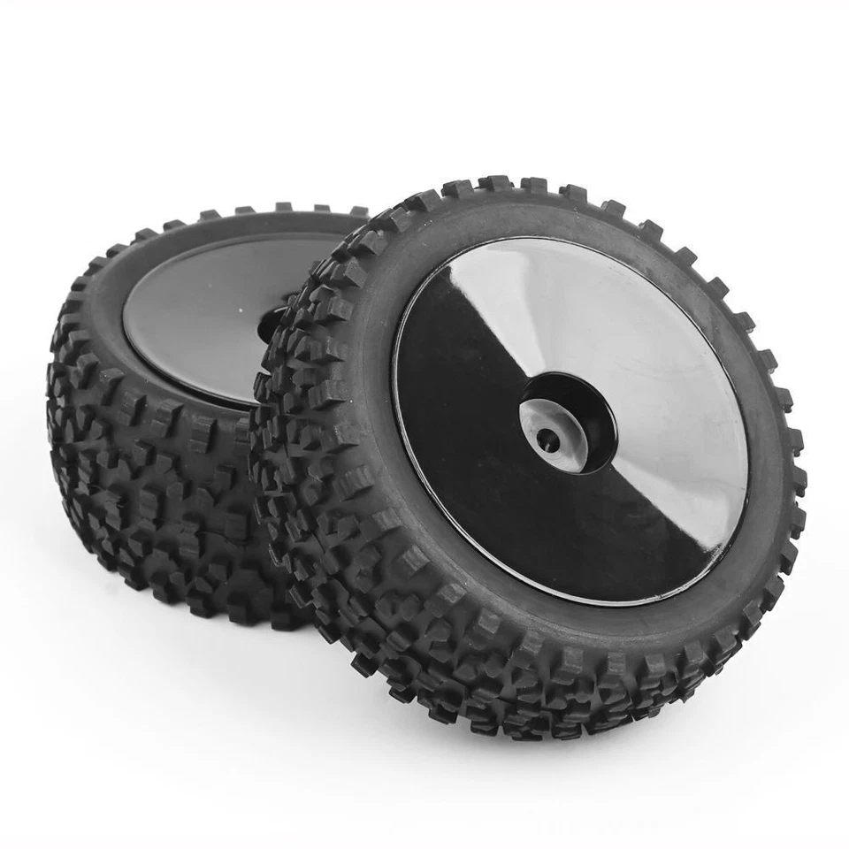 4Pcs Rubber Tyre Front Rear RC Buggy Tires 12mm Hex For 1/10 Off-Road Car - Image 4 of 4