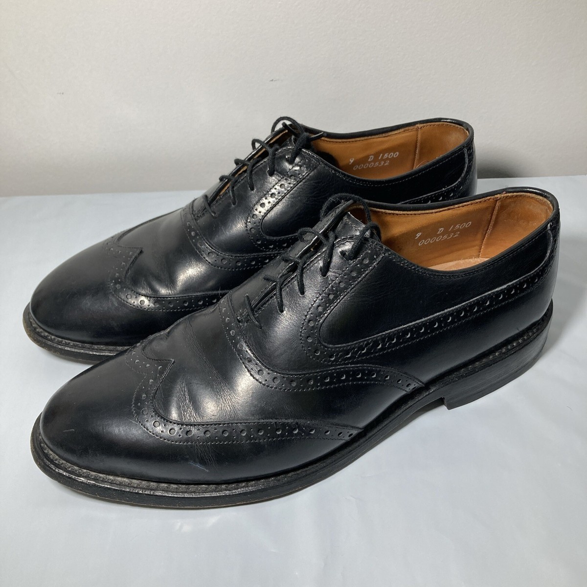靴 Allen Edmonds Birmingham 1990s US10.0D Allen Edmonds Birmingham Mens 9 D Black Leather Wingtip