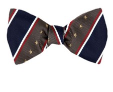 Men's 100 Silk Designer Stripe Self Tie Woven Bowtie- NWT