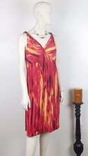 LADIES JONES NEW YORK SIGNATURE KNEE DRESS Size M sleeveless V~Neck Empire Waist