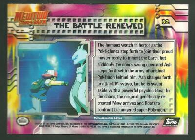 Topps Pokemon Mewtwo Strikes Back Trading Card #32 Battle Renewed Texture  Foil | eBay