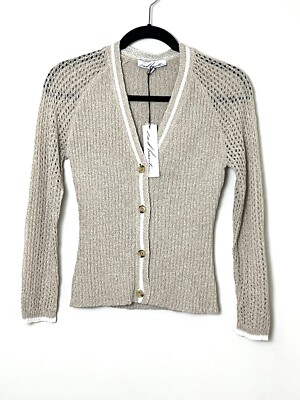 Red Haute Crochet Cardigan Sweater V-Neck Button Down Size Small NEW