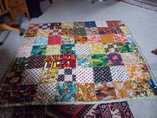 Hand Tied Handmade Quilt size 75" x 71"