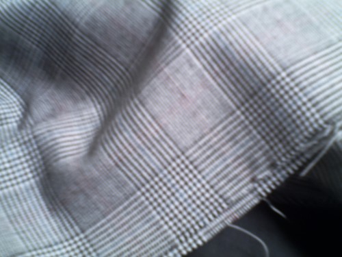belle piece de tissu - damier carreaux - fond gris - coton 148x162cm - Picture 3 of 4