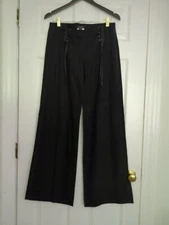 Atsuro Tayama Japan Y2k black lace up corset wide leg cotton pants size 6