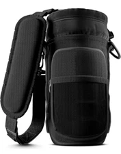 Water Bottle Sling Holder With Strap And 2 Pockets For Work Hiking Or Travel