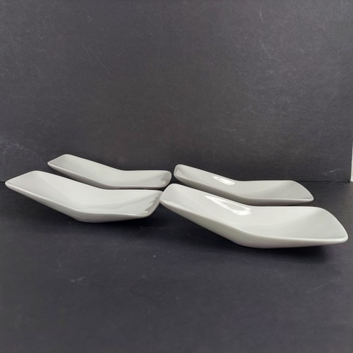 FOH Front of the House Tasting Spoons Amuse Bouche Set/4 White Porcelain - Picture 3 of 6
