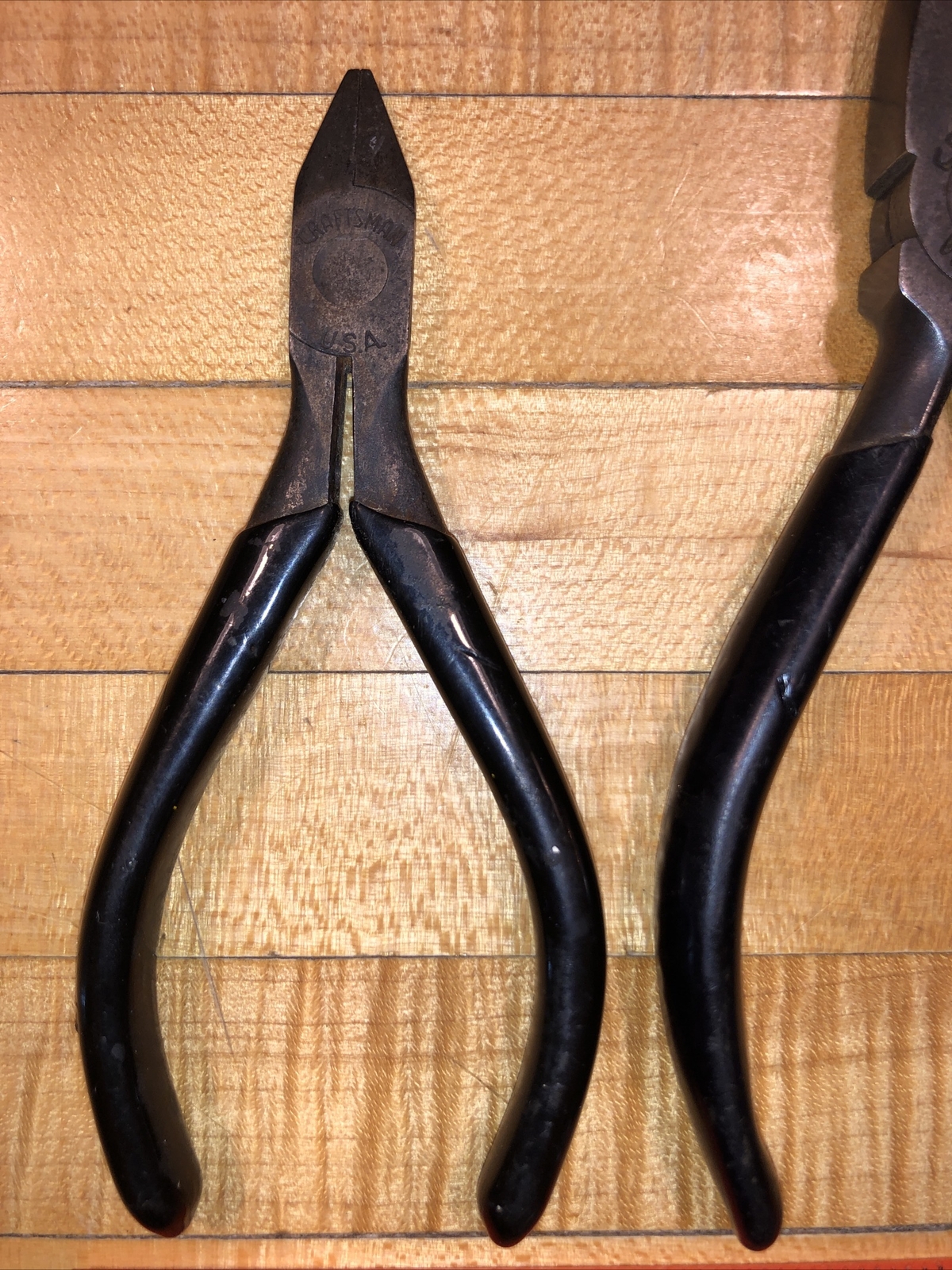 VTG SET Craftsman Vanadium Wire Cutter Needle Nose Pliers Diamond