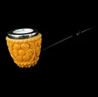 AGovem Carbon Meerschaum Smoking Pipe, Handcarved Turkish Pipe Pipa AGM-1498