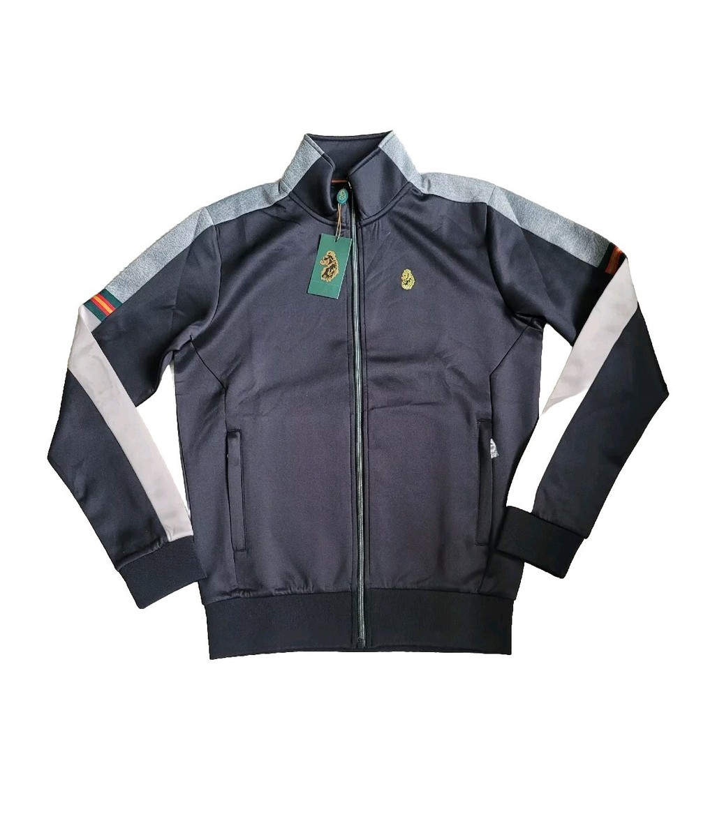 Luke 1977 Sport Breeze Full Zip Sweat Track Jacket Top Jet Black/Grey M RRP  £80