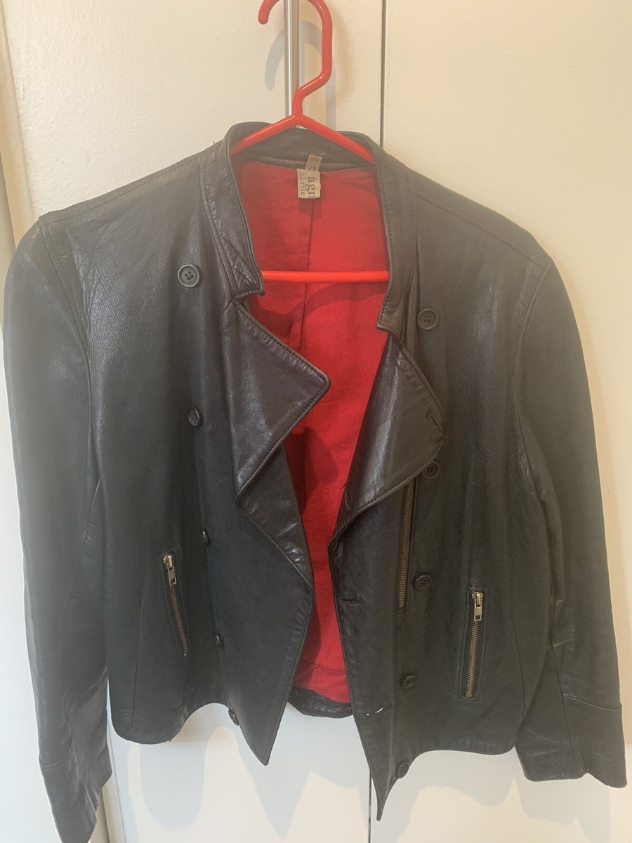 1980s agnès b. Leather jacket DDP] AGNES B. 1980s Leather Jacket Black Women's | eBay