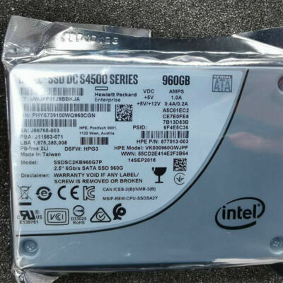 Intel 960GB S4500 DC Series HPE HP SSD 2.5 SATAIII SSDSC2KB960G7P SSD HPG1
