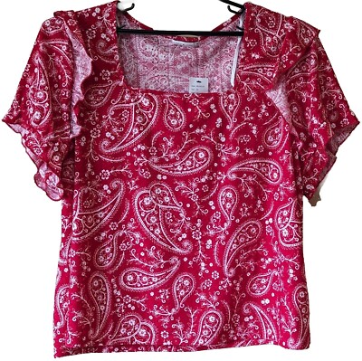 Kaily K Women's Red Floral Top Size 3X New