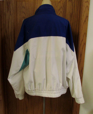 London Fog Mens Windbreaker Jacket Size 46 Regular White Blue