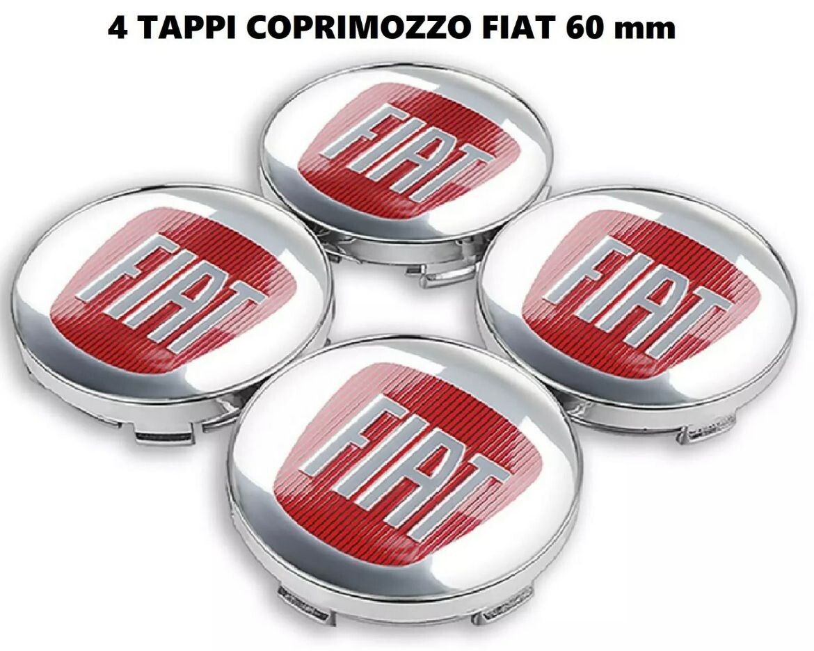 4 TAPPI COPRIMOZZO LOGO FIAT 60MM FREGIO TAPPO RUOTA BORCHIE - Foto 8