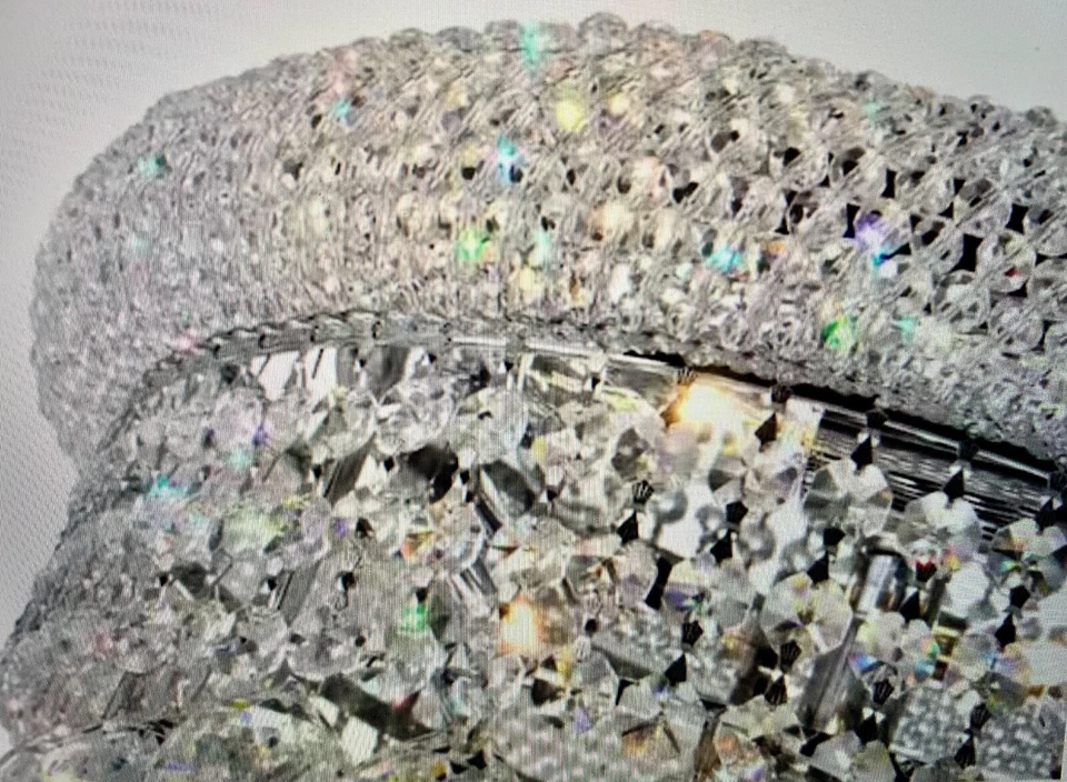 Empire 6 Light Flush Mount 14" con acabado cromado con cristales Foto 3 de 4