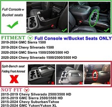 Vano Portaoggetti Per Console Centrale Chevrolet Silverado 2023-2024 - Organizer In ABS Nero Per Bracciolo Auto - 4