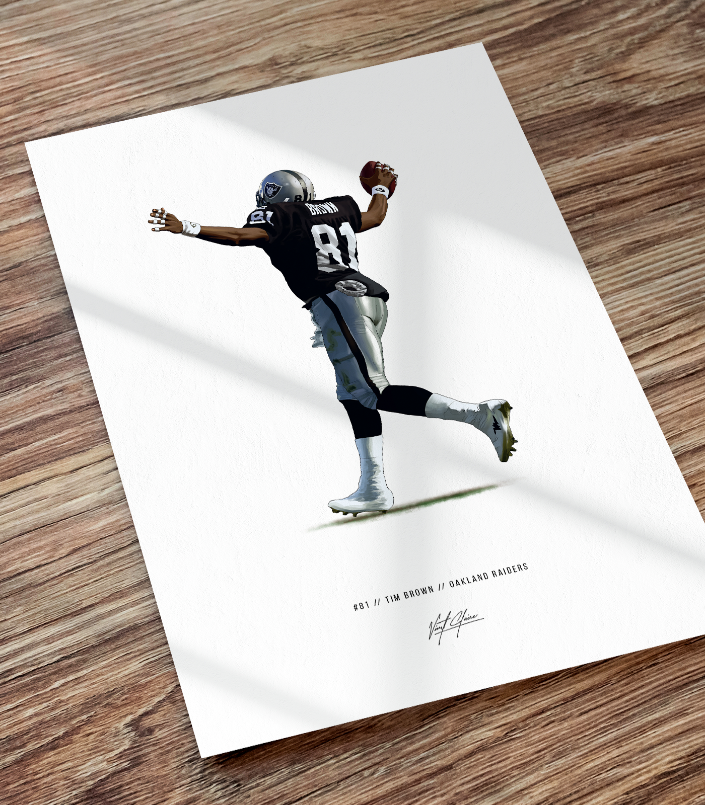 Tim Brown Poster Oakland Raiders Print Illustrated sale Ranking TOP10 Football Art