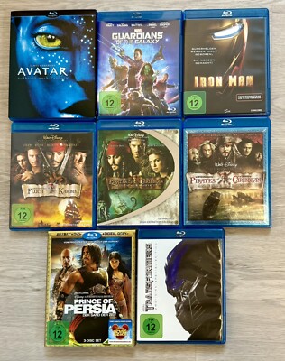 8 Blu-ray Sammlung Konvolut: u.a. Avatar Marvel Fluch der Karibik Transformers