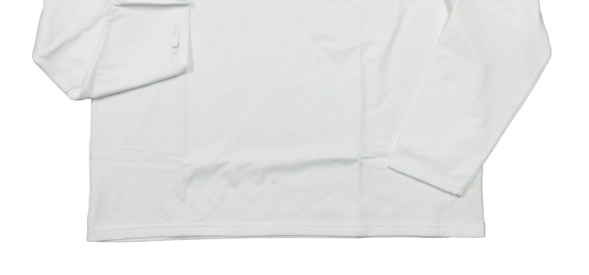 RLX Ralph Lauren Men's White Solid Print 1/4 Zip Fleece