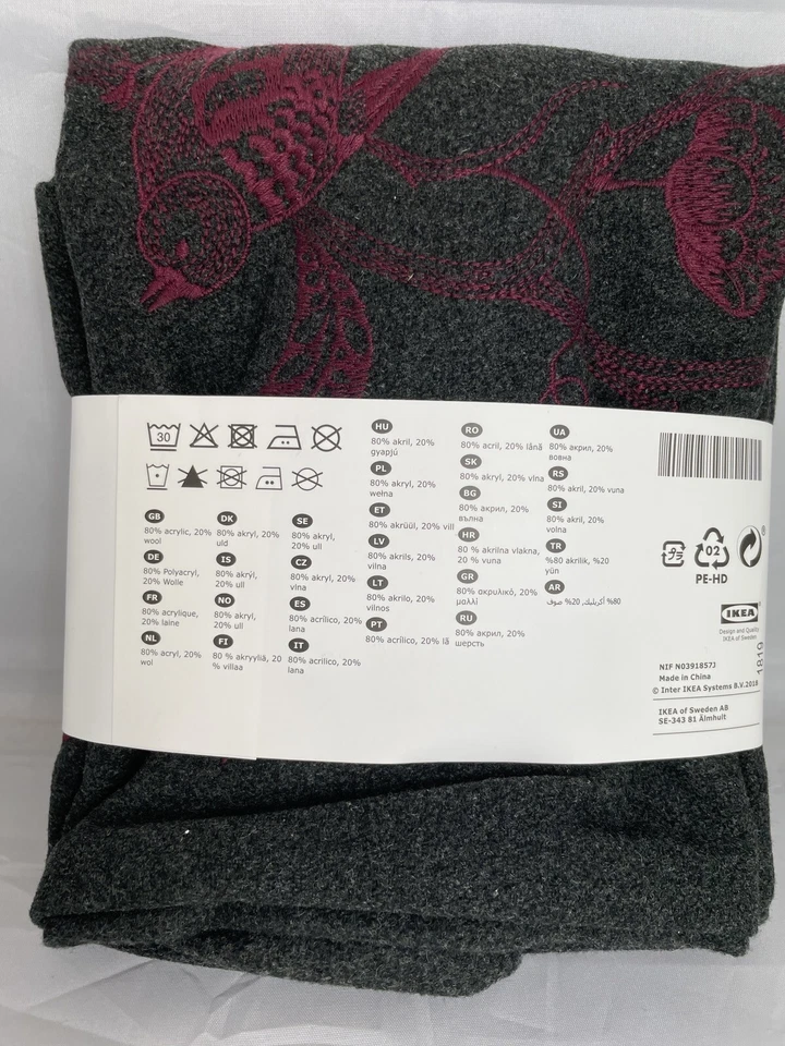 4 fundas de cojín IKEA Vinter 2018 bordadas de lana y acrílico, 40x65 cm 16x26 pulgadas Foto 3 de 4