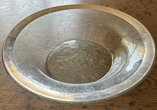 VTG Annieglass Roman Antique Platinum Crackled Glass Lrg 15” Round Serving Bowl