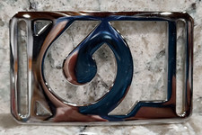 GRIP6 BELT BUCKLE - GRIP6 LOGO in CHROME - 1.5 INCH WIDE