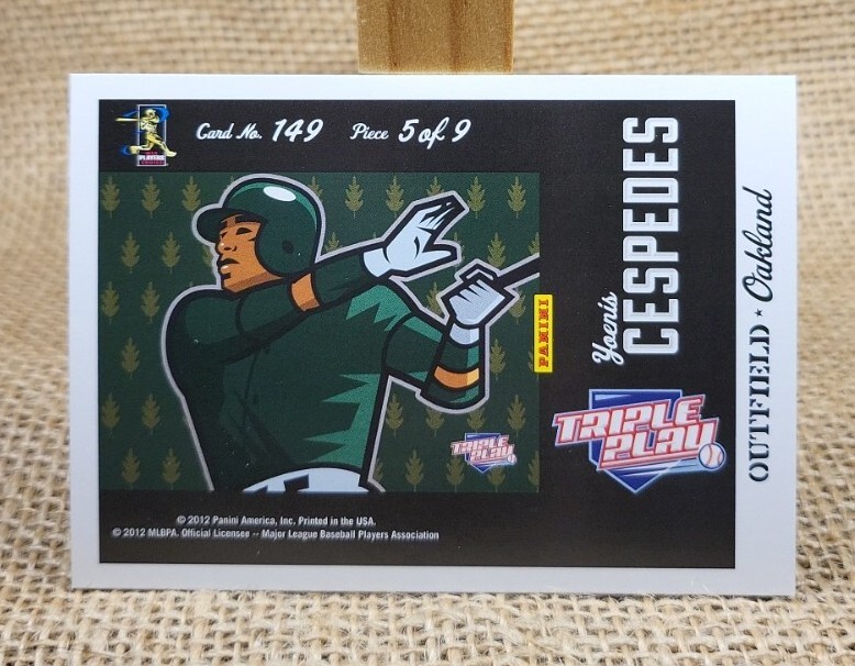 2012 Panini Triple Play Yoenis Cespedes #149 Piece 5 of 9 2012 Panini Triple Play Yoenis Cespedes #149 Piece 5 of 9