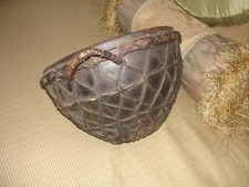 VINTAGE AFRICAN TRIBAL DRUM- 12x12x8 = VERY NICE