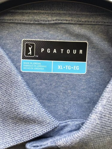 NWT PGA TOUR Mens Short Sleeves Moisture Wicking Polo Golf Shirt Blue XL $55 M02 - Picture 3 of 7