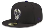 Baltimore Ravens Hat 7 3/8 Fitted New Era Day of the Dead Edition Cap — photo 3