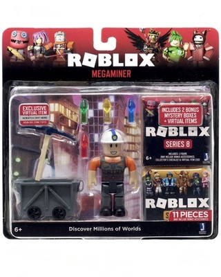 ROBLOX Series 6 8 Mystery Box Figure MEGAMINER ~ 2 Mystery Boxes + Virtual Items