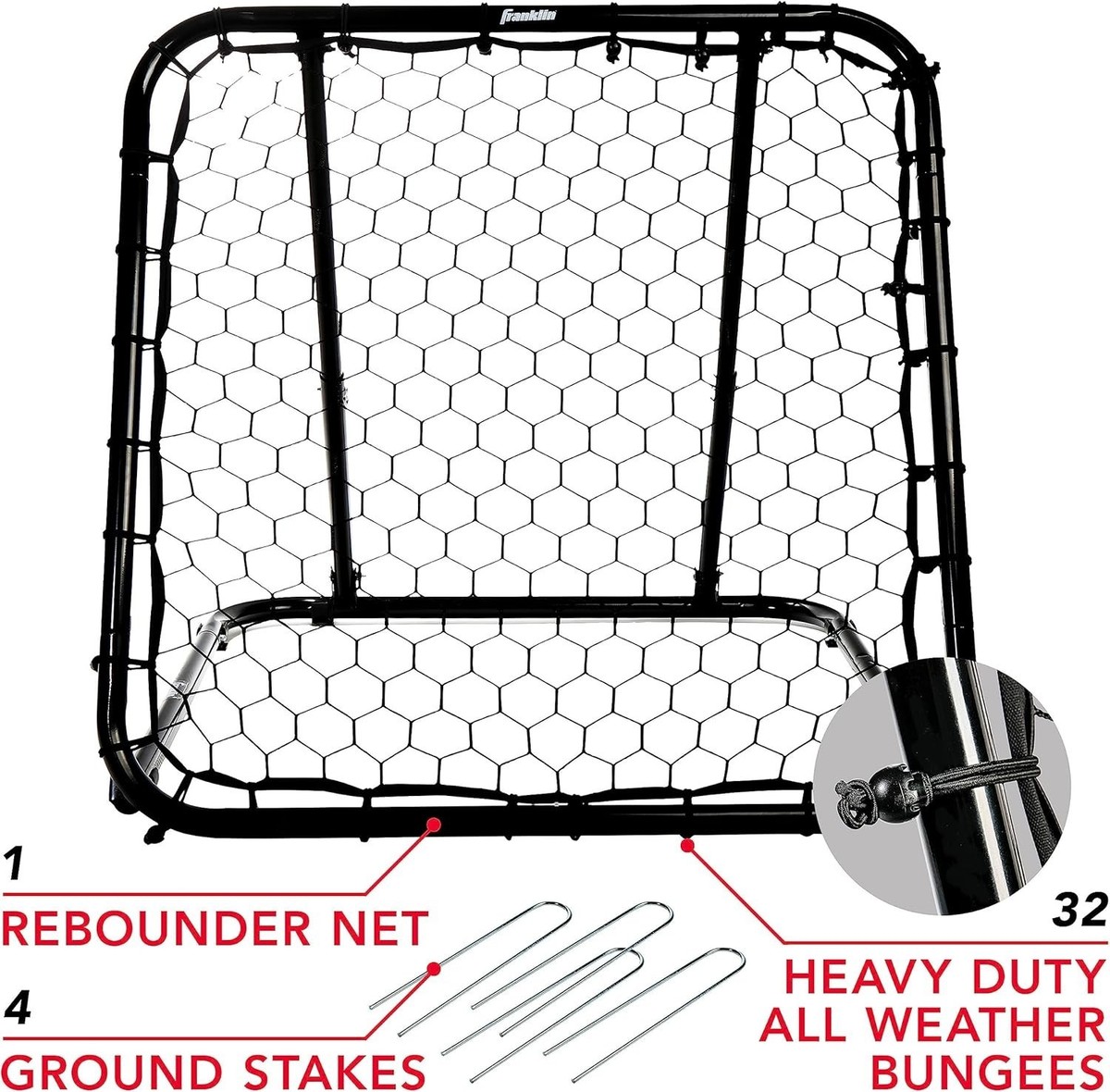 Franklin Sports Basketball Pass Back Rebounder Net Multi-sport