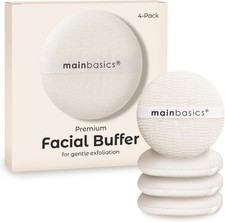 MainBasics Face Scrubber Exfoliator Pads 4-Pack - Exfoliating Facial White