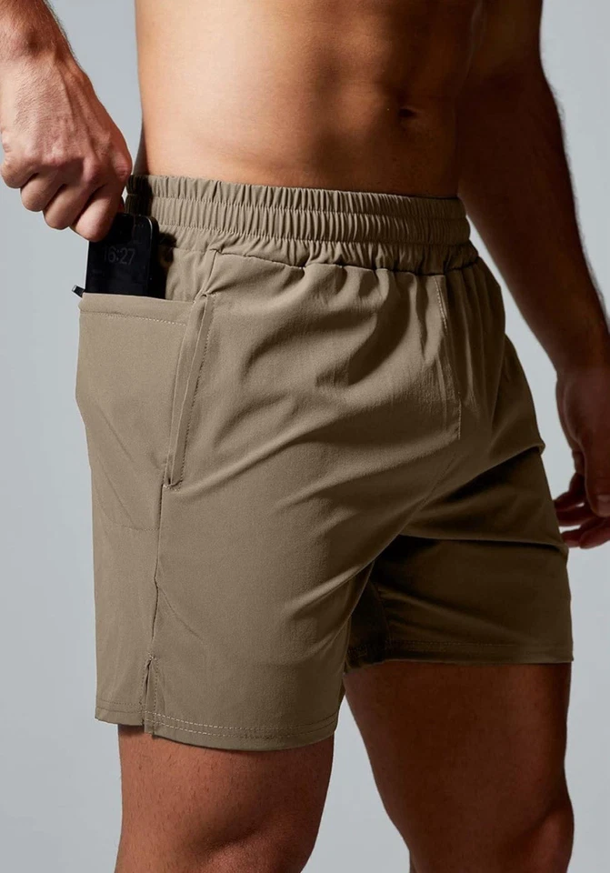 SHORTS GYM REVOLUTION MENS WORKOUT GYM TRAINING SPORTS RUNNING  FITNESS 5 pcs  - Image 3 of 4