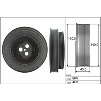 INA Riemenscheibe Kurbelwelle FüR PSA Jumper 3 Boxer Fiat Transit Tourneo 2.2D
