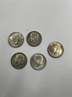 40% Silver Kennedy Half Dollars 1968 JOHN F KENNEDY $2.50 FACE VALUE LOT OF 5 FV