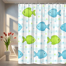 Colorful Fish Shower Curtain - Fun Bathroom Decor